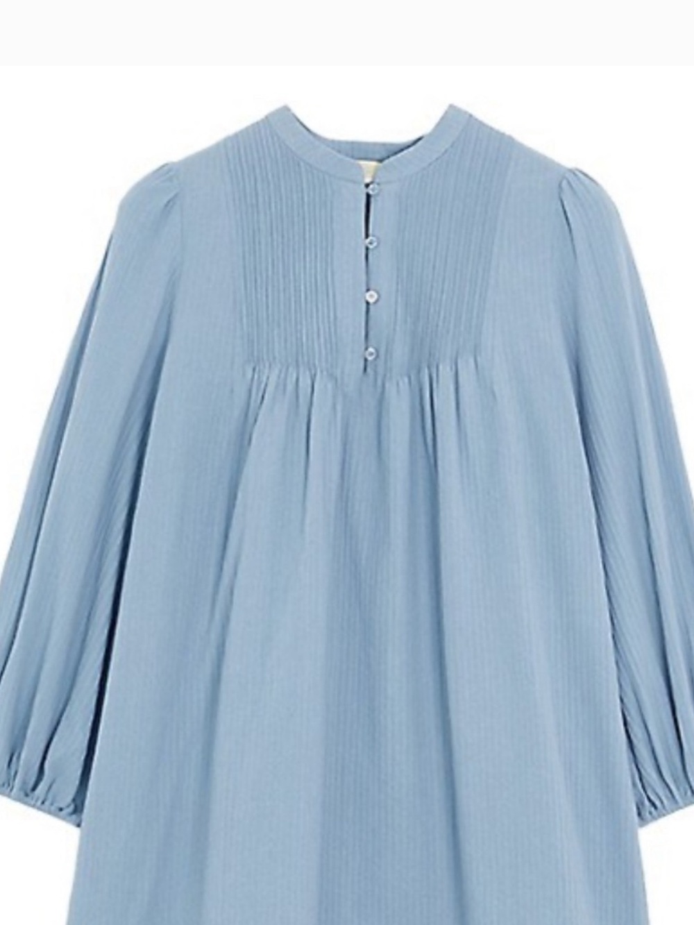 Vanessa Bruno Powder Blue Pintucked Peasant Dress
